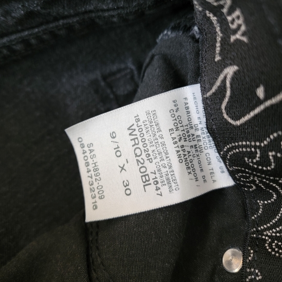 Wrangler Q-Baby No Gap Waist Washed Black Bootcut Jeans Size 9/10 - Picture 7 of 15